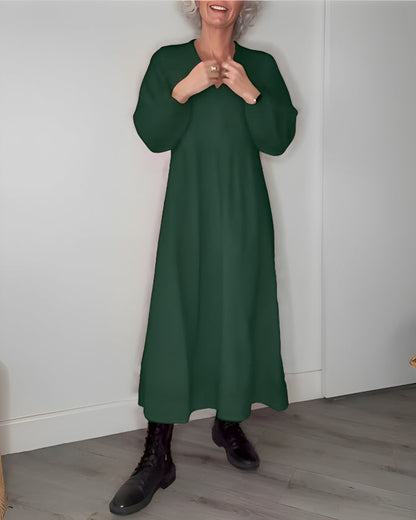 Amanda™ - Schlank machendes langes Kleid mit V-Ausschnitt