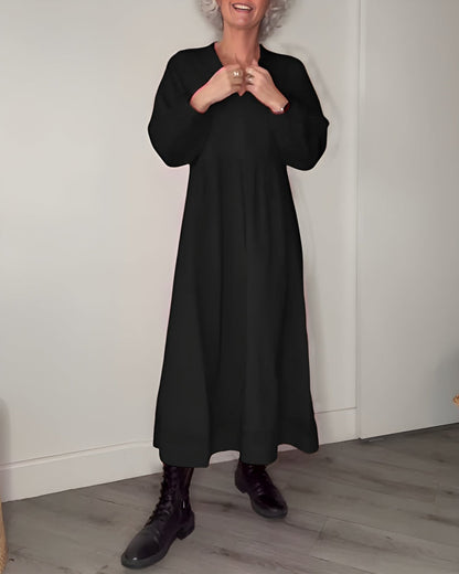 Amanda™ - Schlank machendes langes Kleid mit V-Ausschnitt