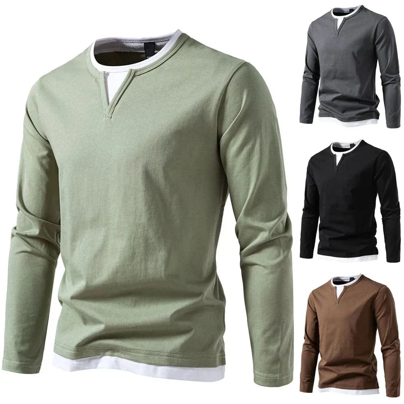 Ryan | Langärmeliger Pullover mit V-Ausschnitt, Modern Style