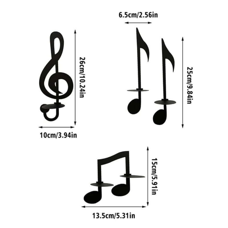 Demi™ – Schwarze Wandleuchte mit Musiknoten