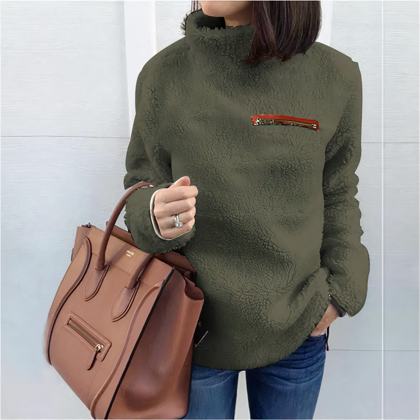 Janice™ - Woll-Rollkragenpullover mit Druck