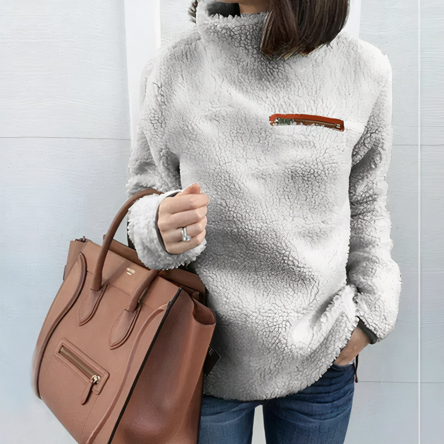 Janice™ - Woll-Rollkragenpullover mit Druck