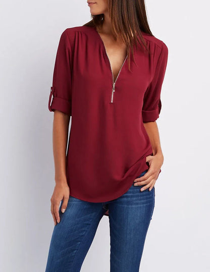 Jessica™- Elegantes Shirt mit V-Ausschnitt für Frauen