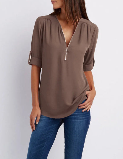 Jessica™- Elegantes Shirt mit V-Ausschnitt für Frauen