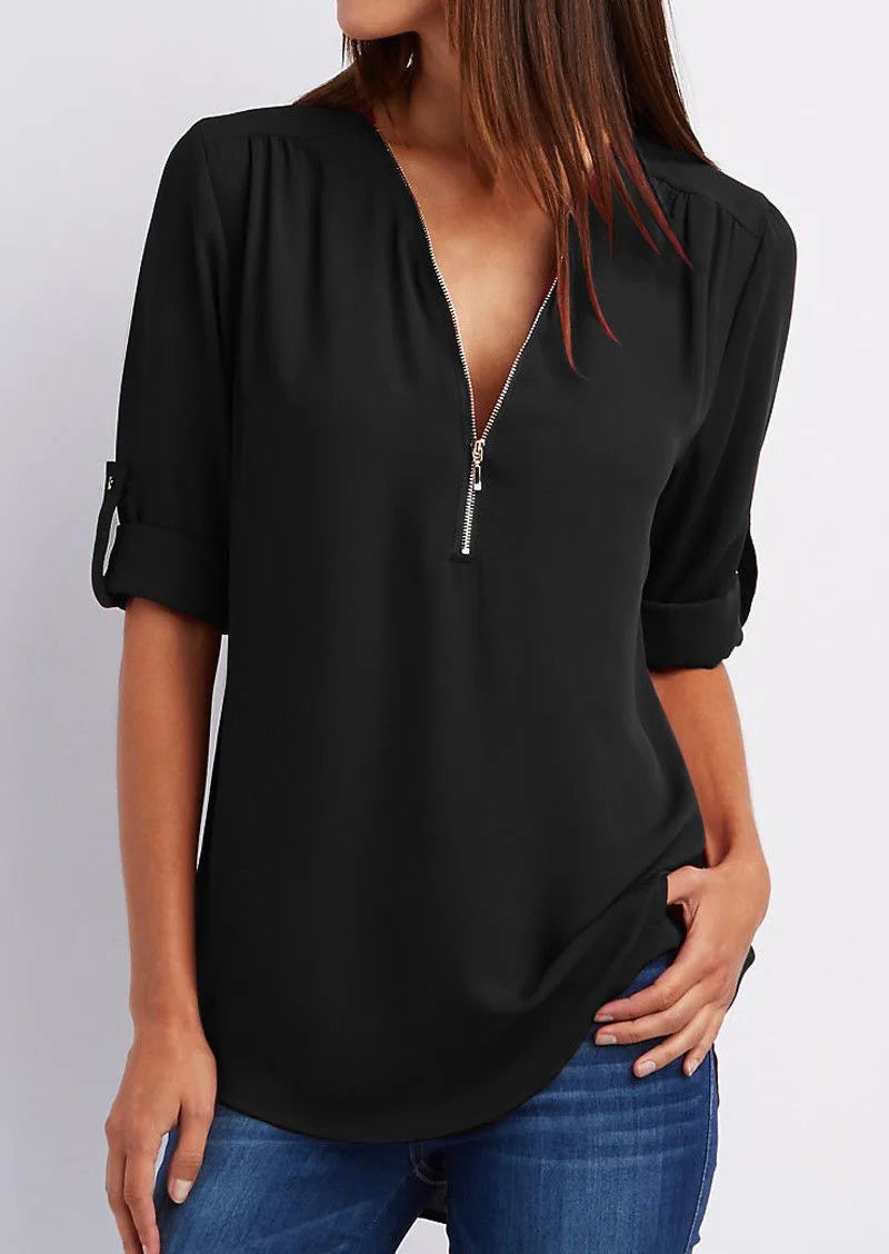 Jessica™- Elegantes Shirt mit V-Ausschnitt für Frauen