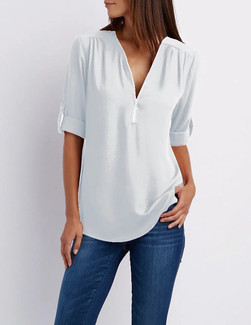 Jessica™- Elegantes Shirt mit V-Ausschnitt für Frauen