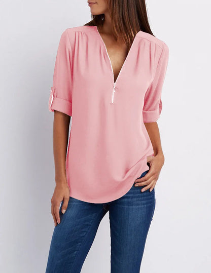 Jessica™- Elegantes Shirt mit V-Ausschnitt für Frauen