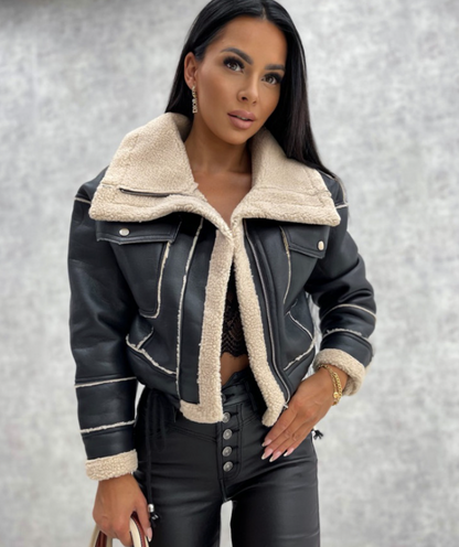 Serena™- Eleganz-Lederjacke mit Fleecefutter